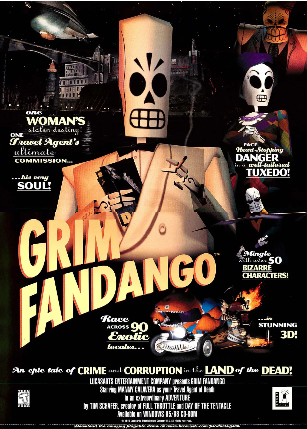 Anuncio de revista gringa de Grim Fandango
