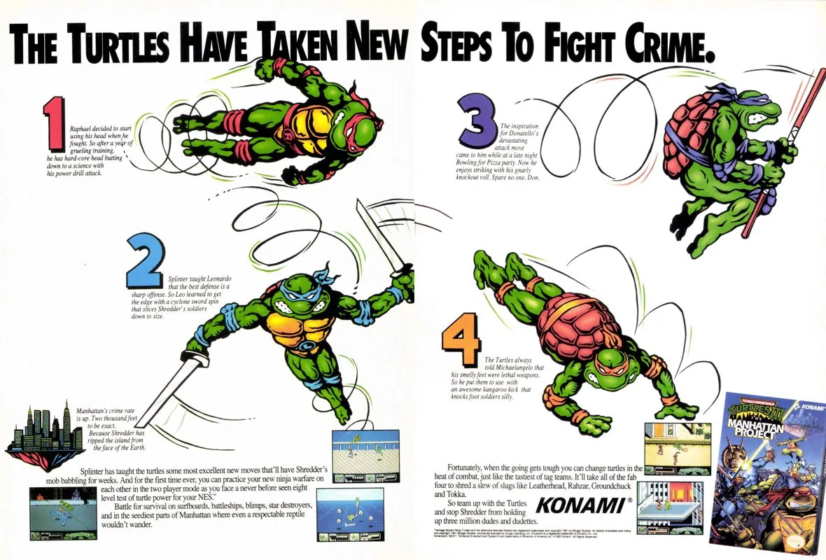 Otro anuncio de revista gringa de Teenage Mutant Ninja Turtles III: The Manhattan Project