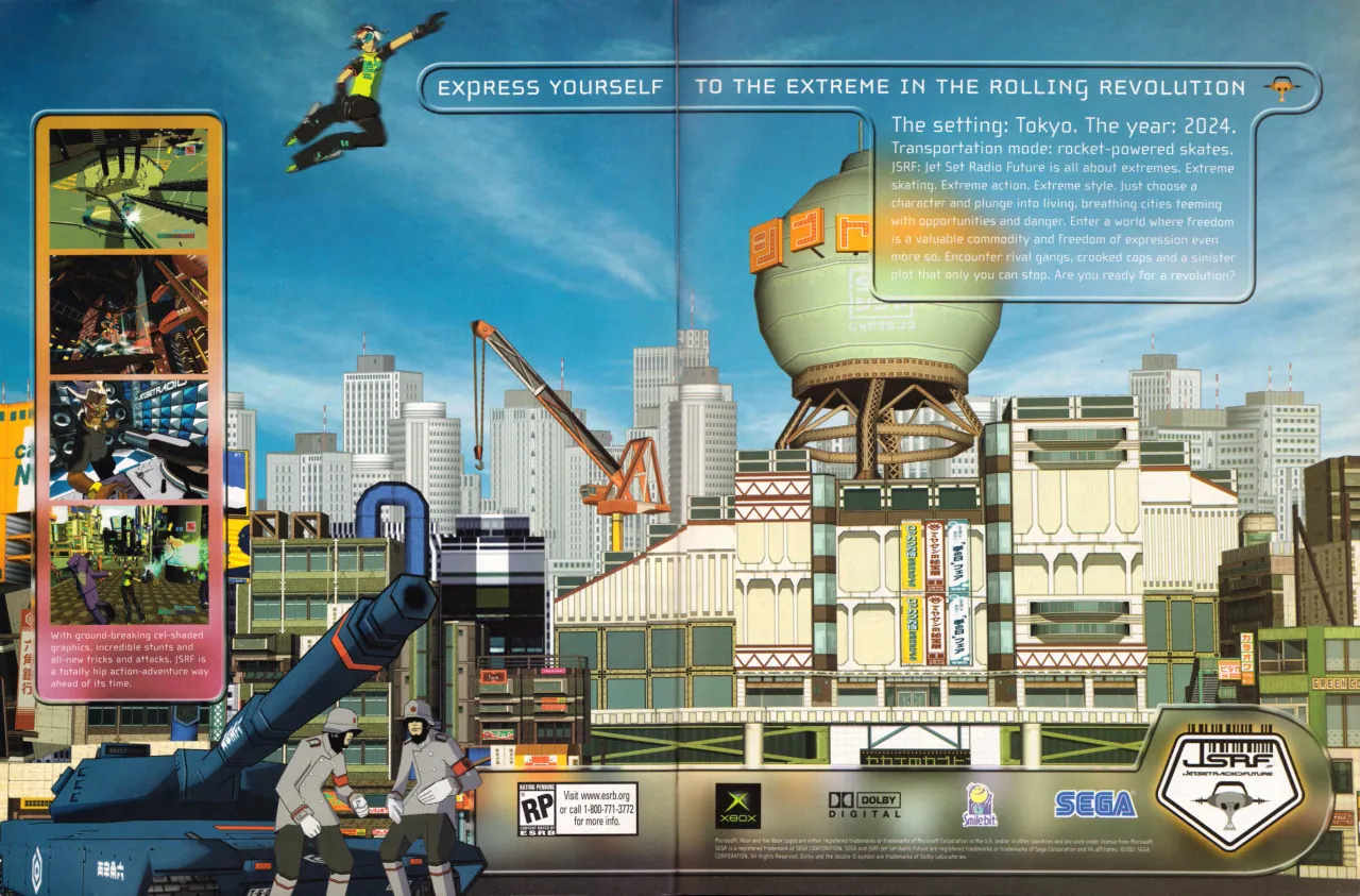 Anuncio de revista gringa de JSRF: Jet Set Radio Future