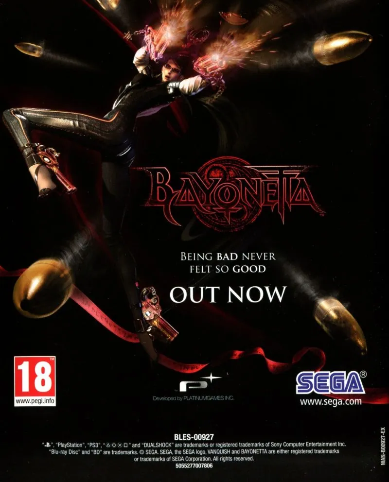 Anuncio de revista británica de Bayonetta