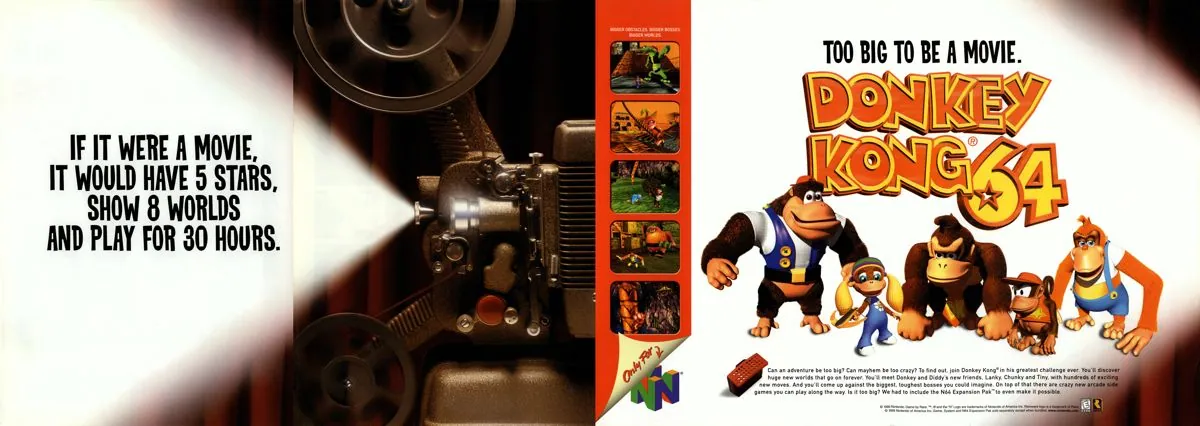 Anuncio de revista gringa de Donkey Kong 64