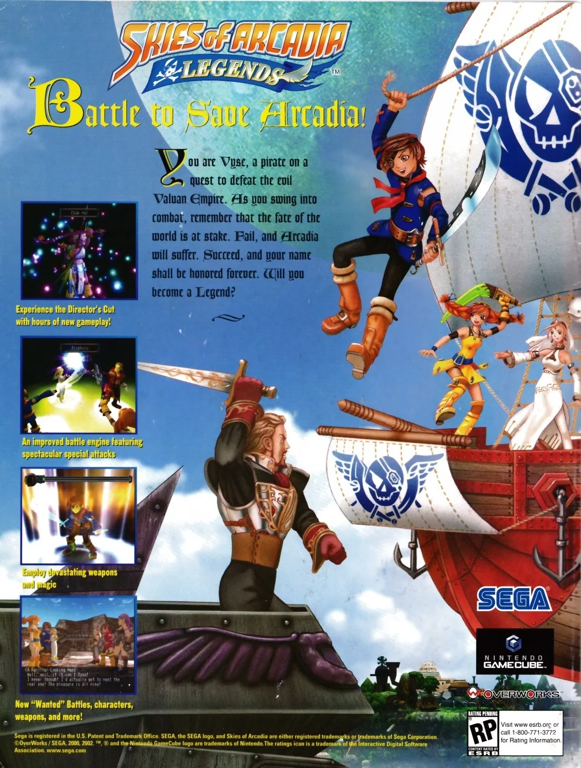 Anuncio de revista gringa de Skies of Arcadia: Legends