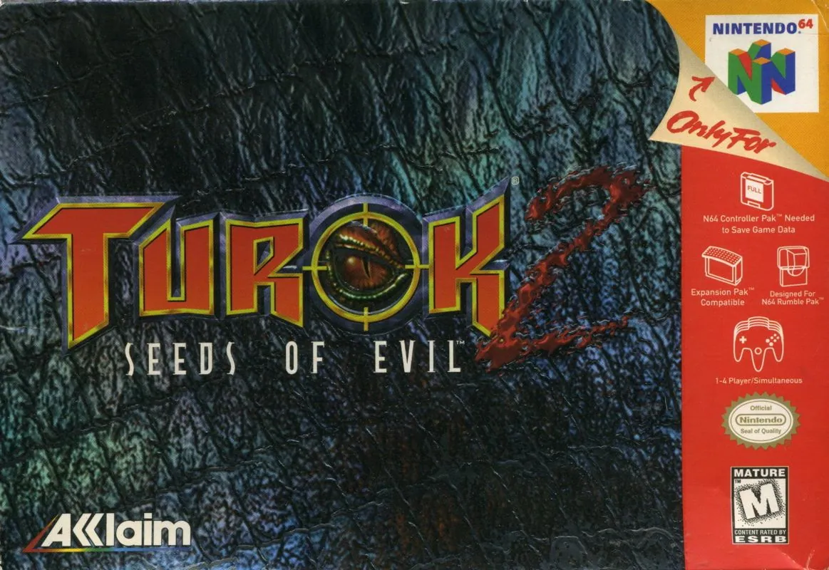 Portada americana para N64 de Turok 2: Seeds of Evil