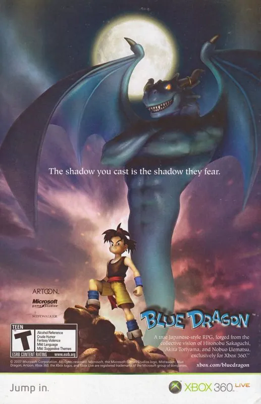 Anuncio de revista gringa de Blue Dragon