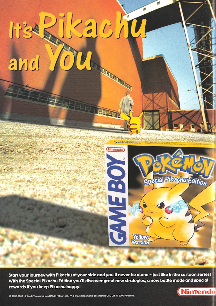 Otro anuncio de revista gringa de Pokémon Yellow