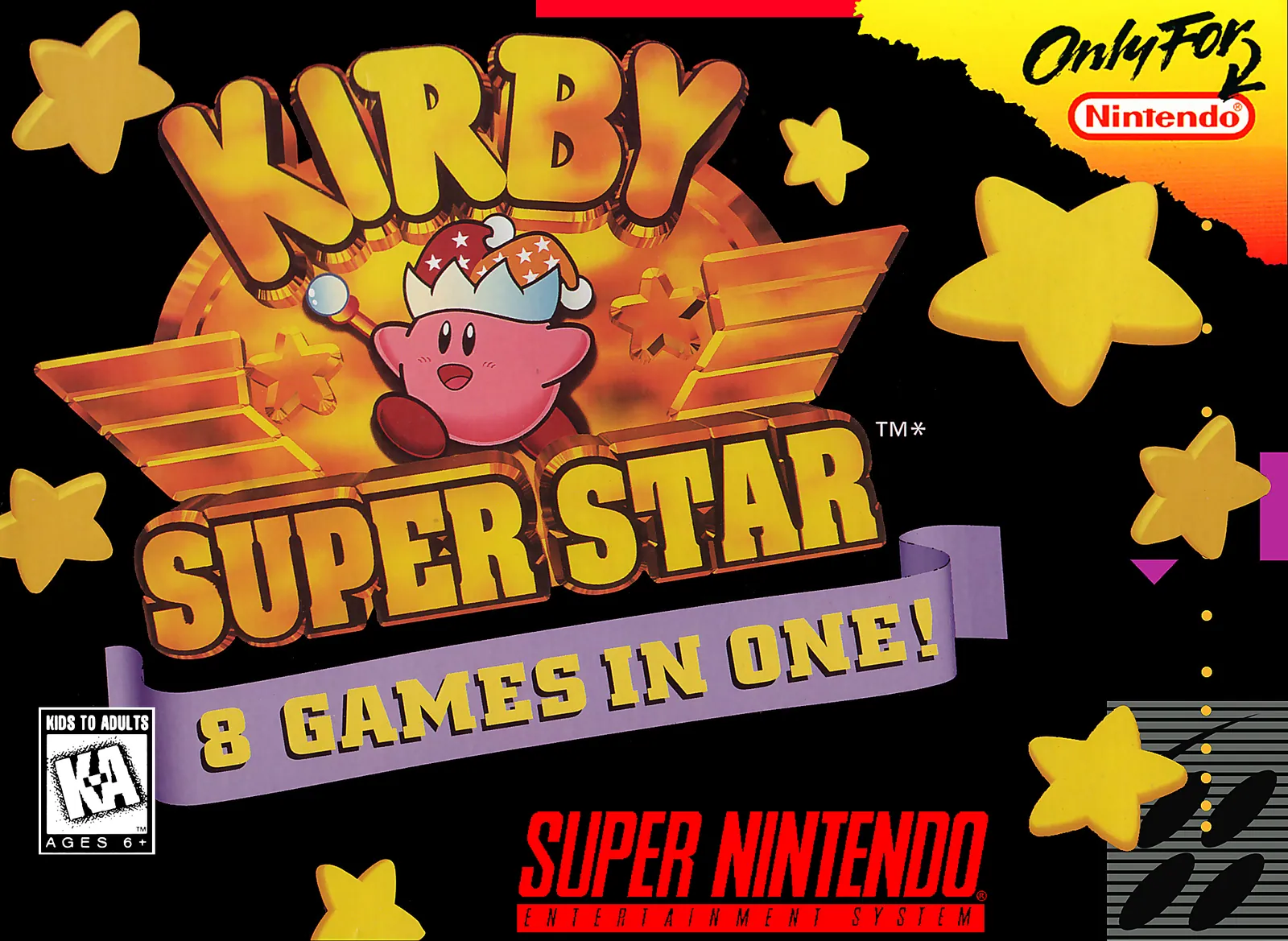 Portada americana de Kirby Super Star