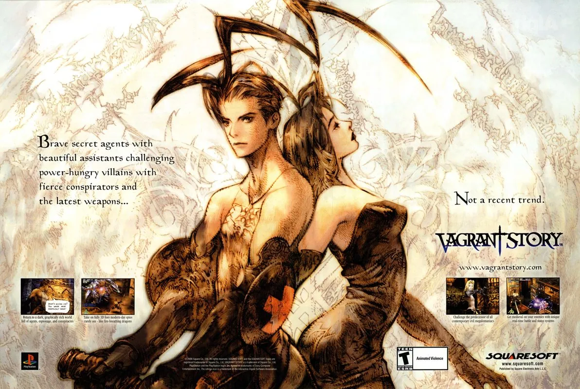 Anuncio impreso estadounidense del extraño RPG para PS1, de Square
