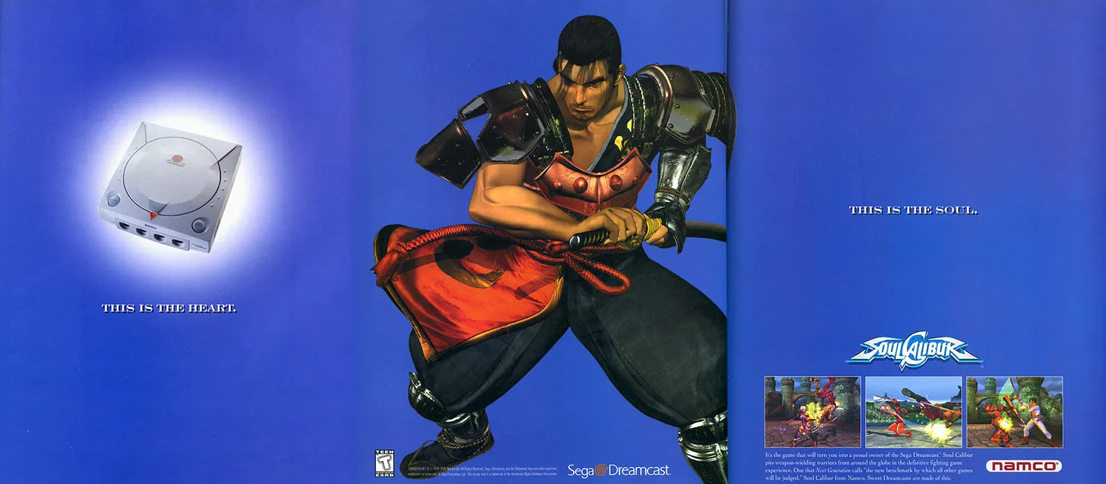 Anuncio de Soul Calibur para Dreamcast