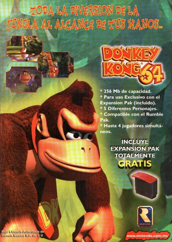 Anuncio de la revista Club Nintendo de Donkey Kong 64