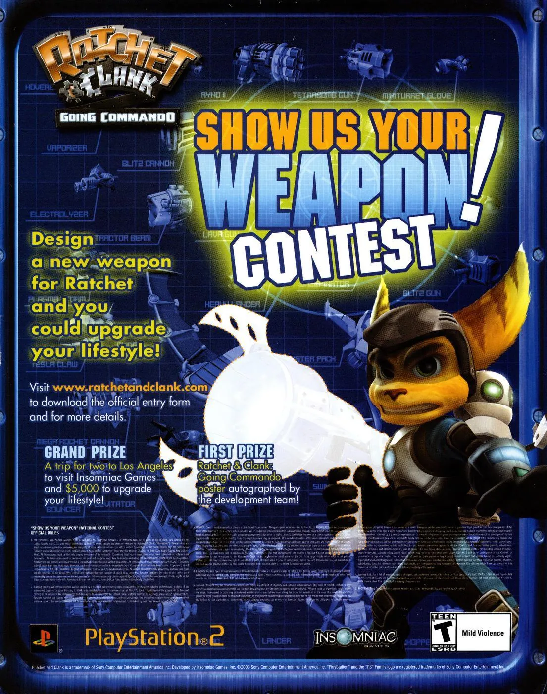 Anuncio de concurso gringo de Ratchet & Clank: Going Commando