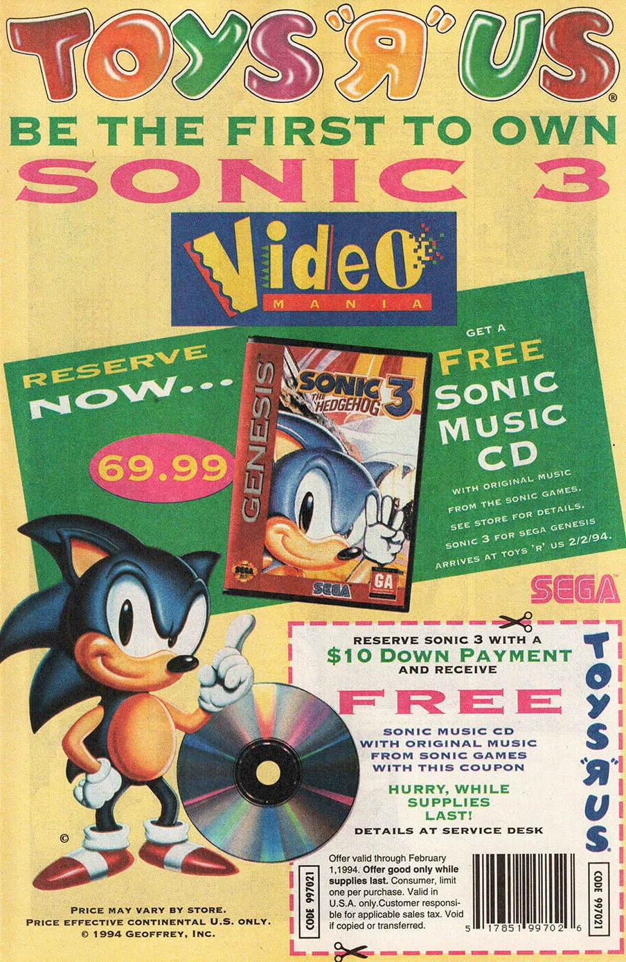 Anuncio de Toys "R" Us de Sonic the Hedgehog 3