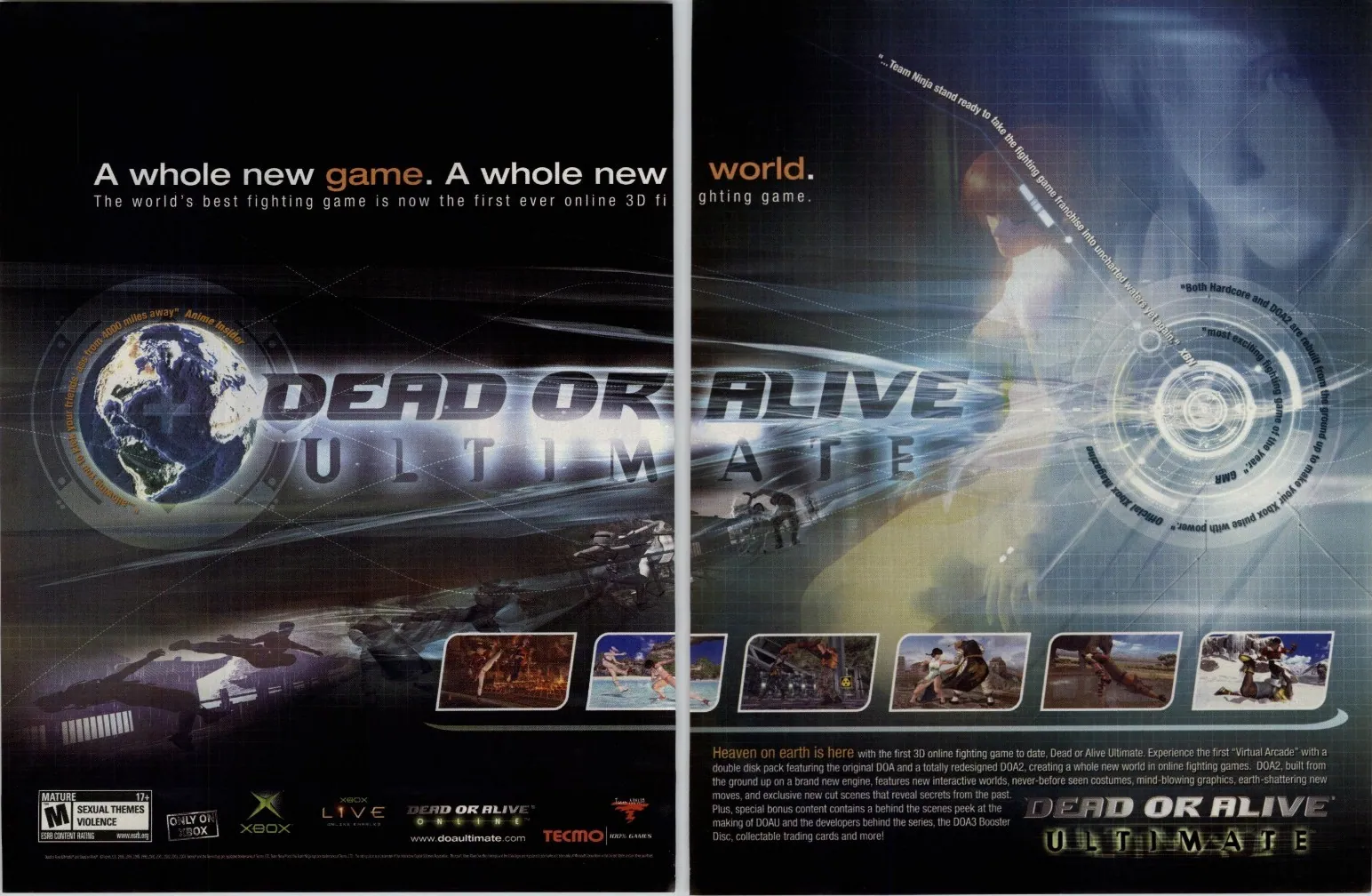 Anuncio de revista gringa de Dead Or Alive Ultimate para Xbox