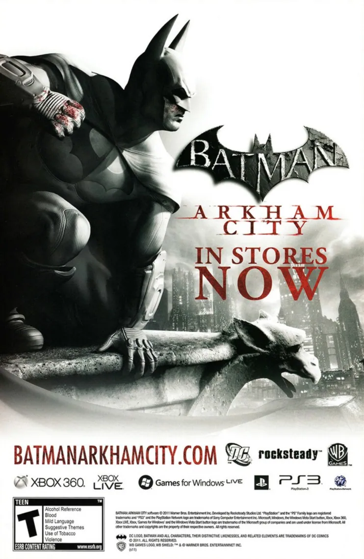 Anuncio de revista gringa de Batman Arkham City