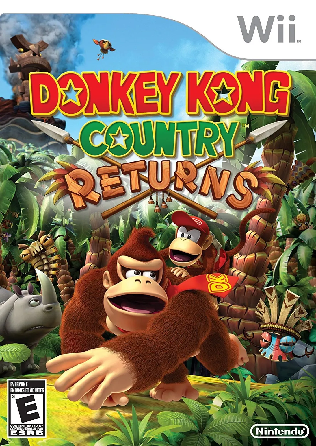 Portada americana de Donkey Kong Country Returns