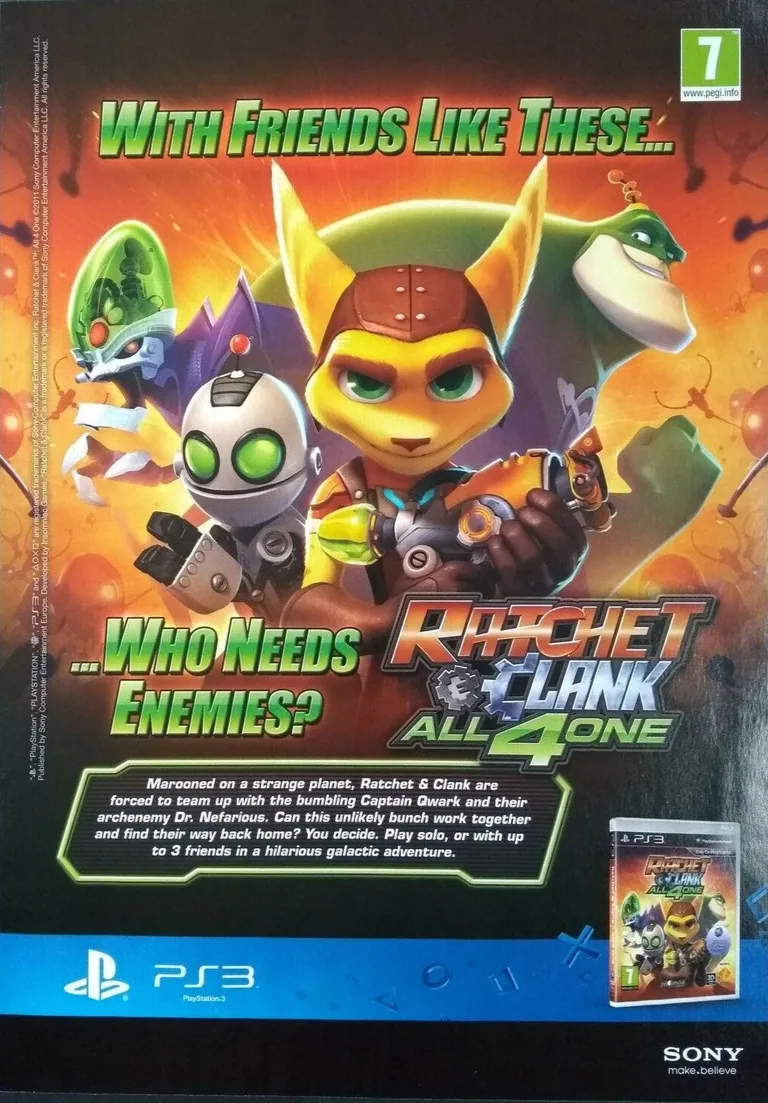 Anuncio de revista británica de Ratchet & Clank All 4 One