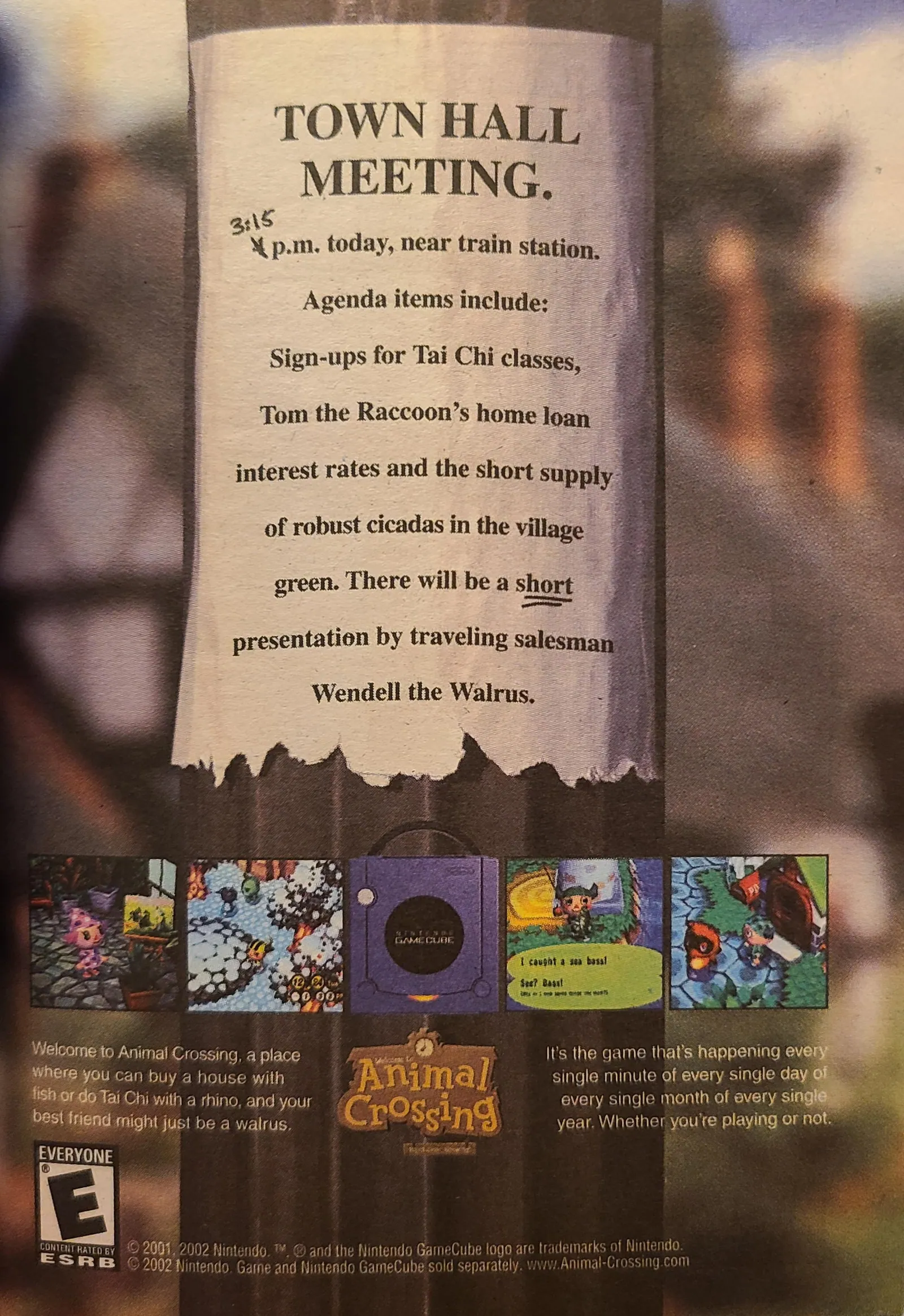 Anuncio de revista gringa de Animal Crossing