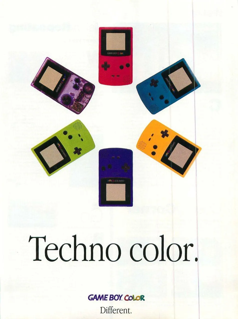 Anuncio con varios modelos de Game Boy Color