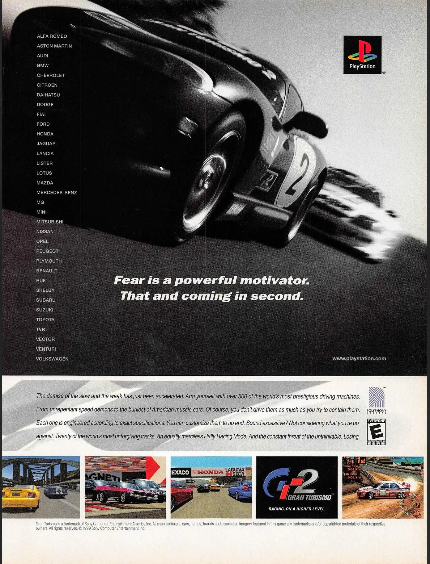 Anuncio de revista gringa de Gran Turismo 2
