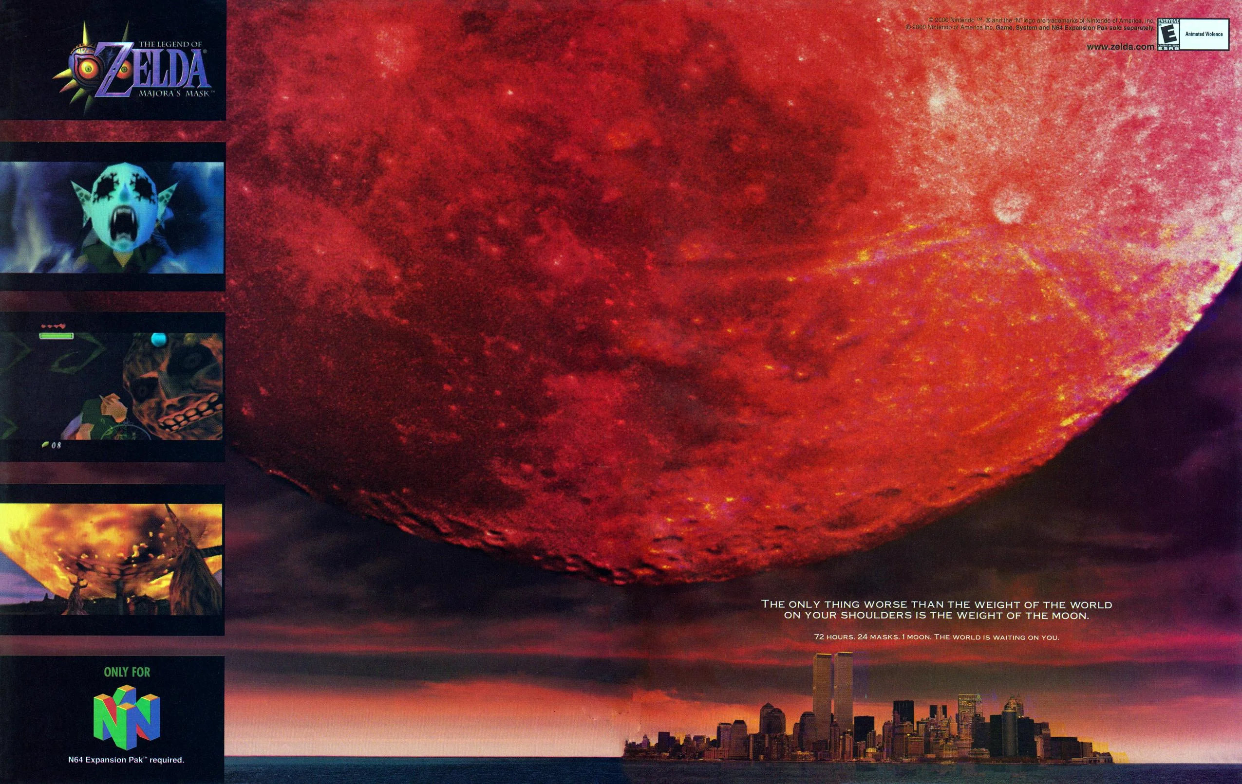 Anuncio de revista gringa de The Legend of Zelda: Majora's Mask