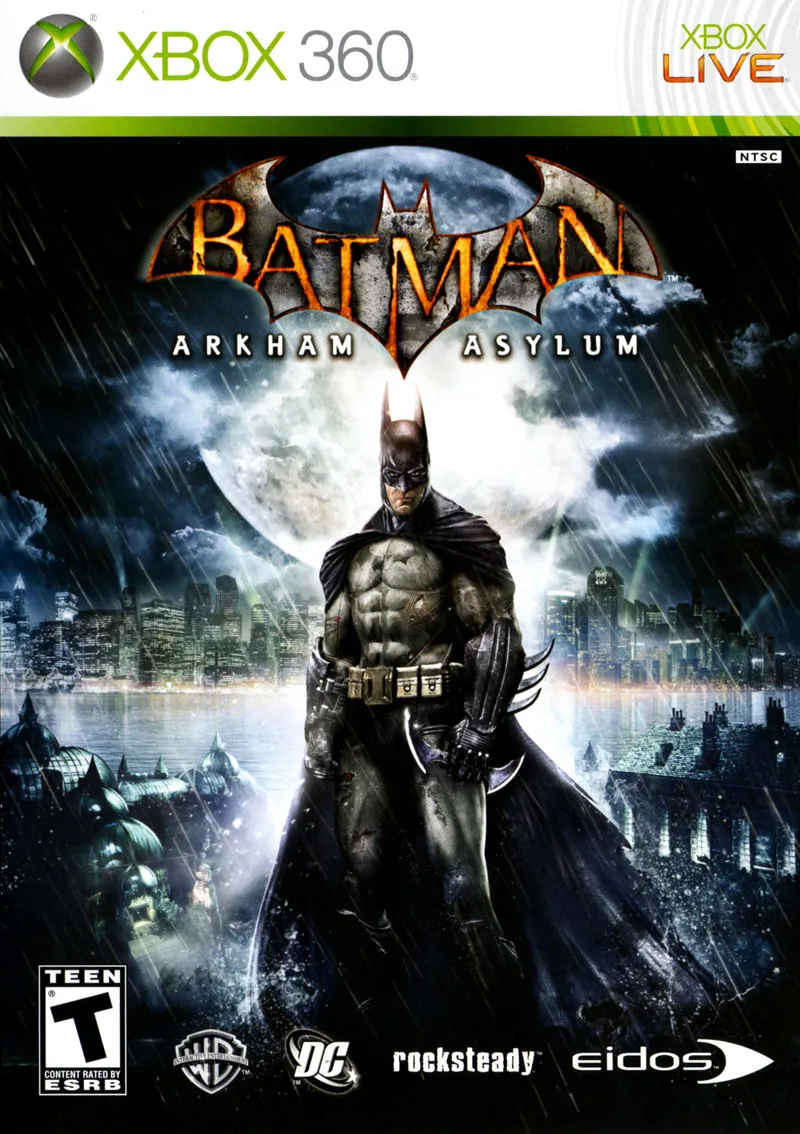 Carátula de Xbox 360 del 1er gran juego de Batman