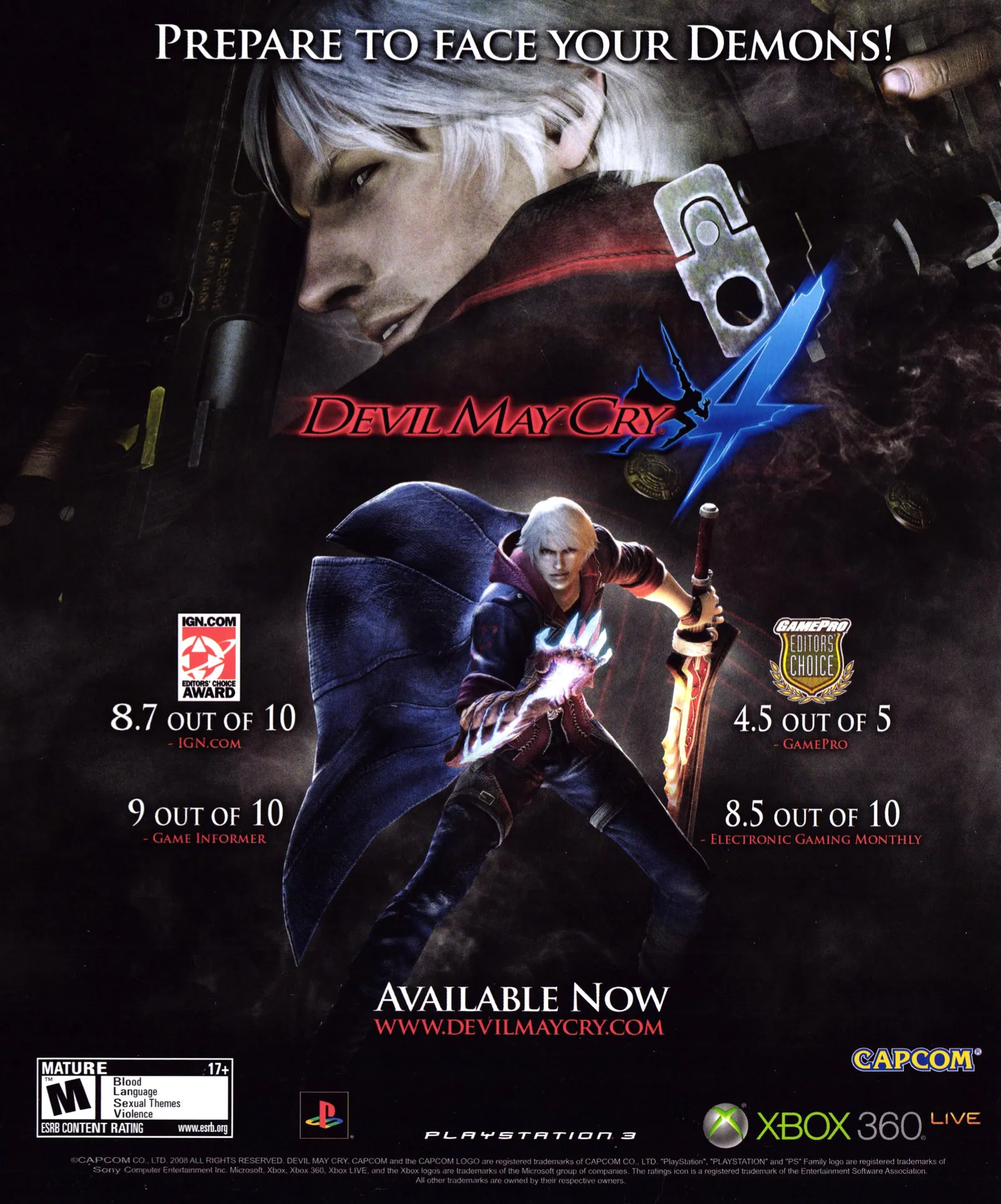 Anuncio de revista gringa de Devil May Cry 4