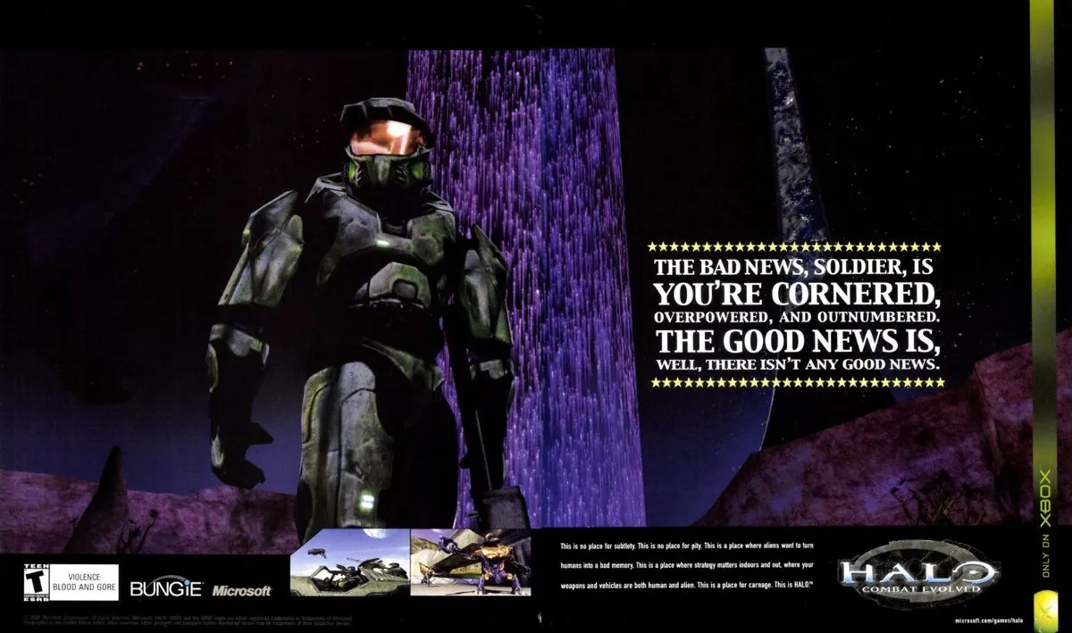 Anuncio de revista gringa de Halo: Combat Evolved