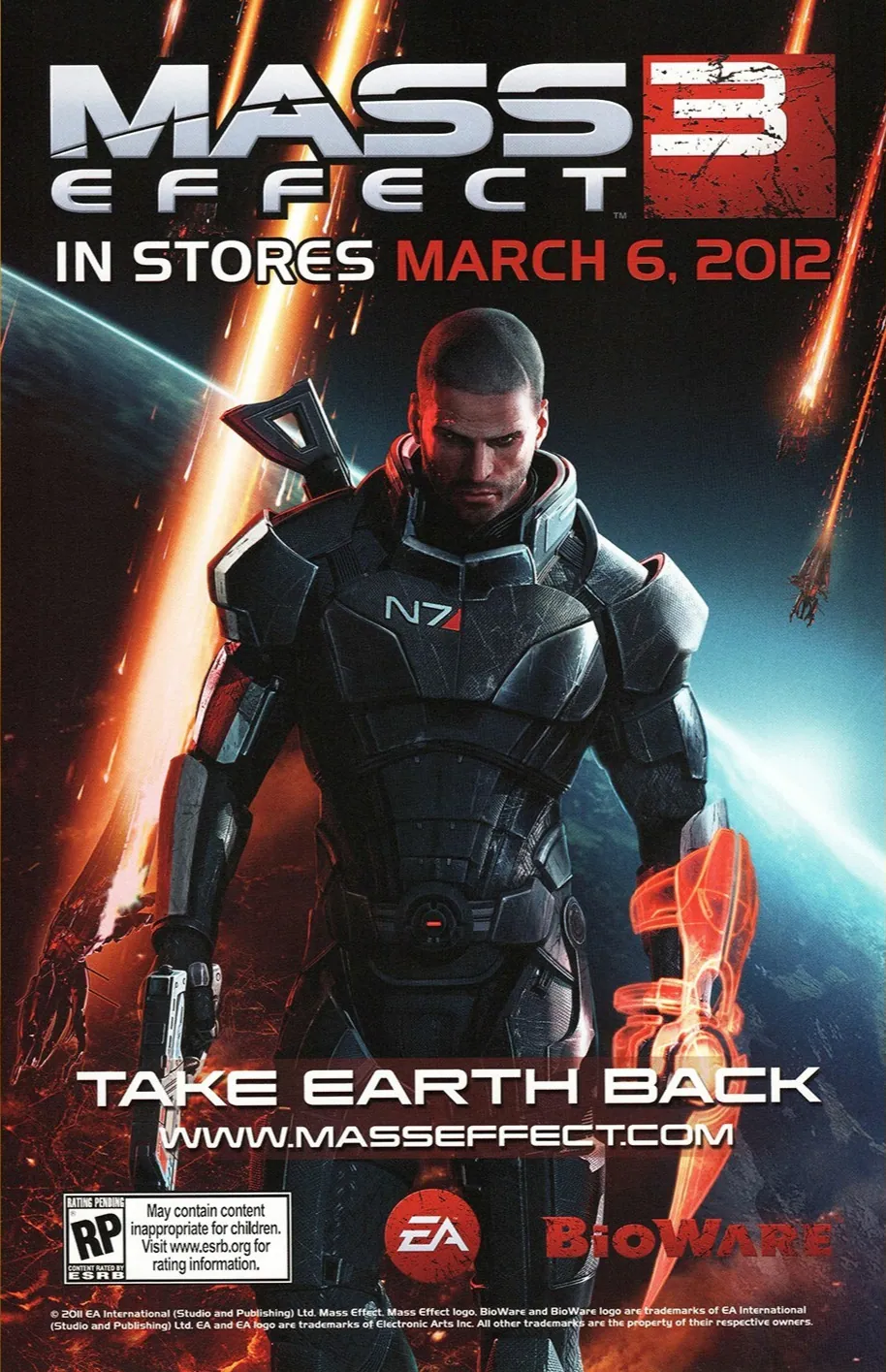 Anuncio de revista gringa de Mass Effect 3