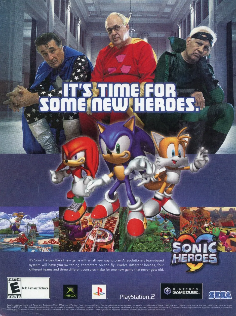 Anuncio de revista gringa de Sonic Heroes