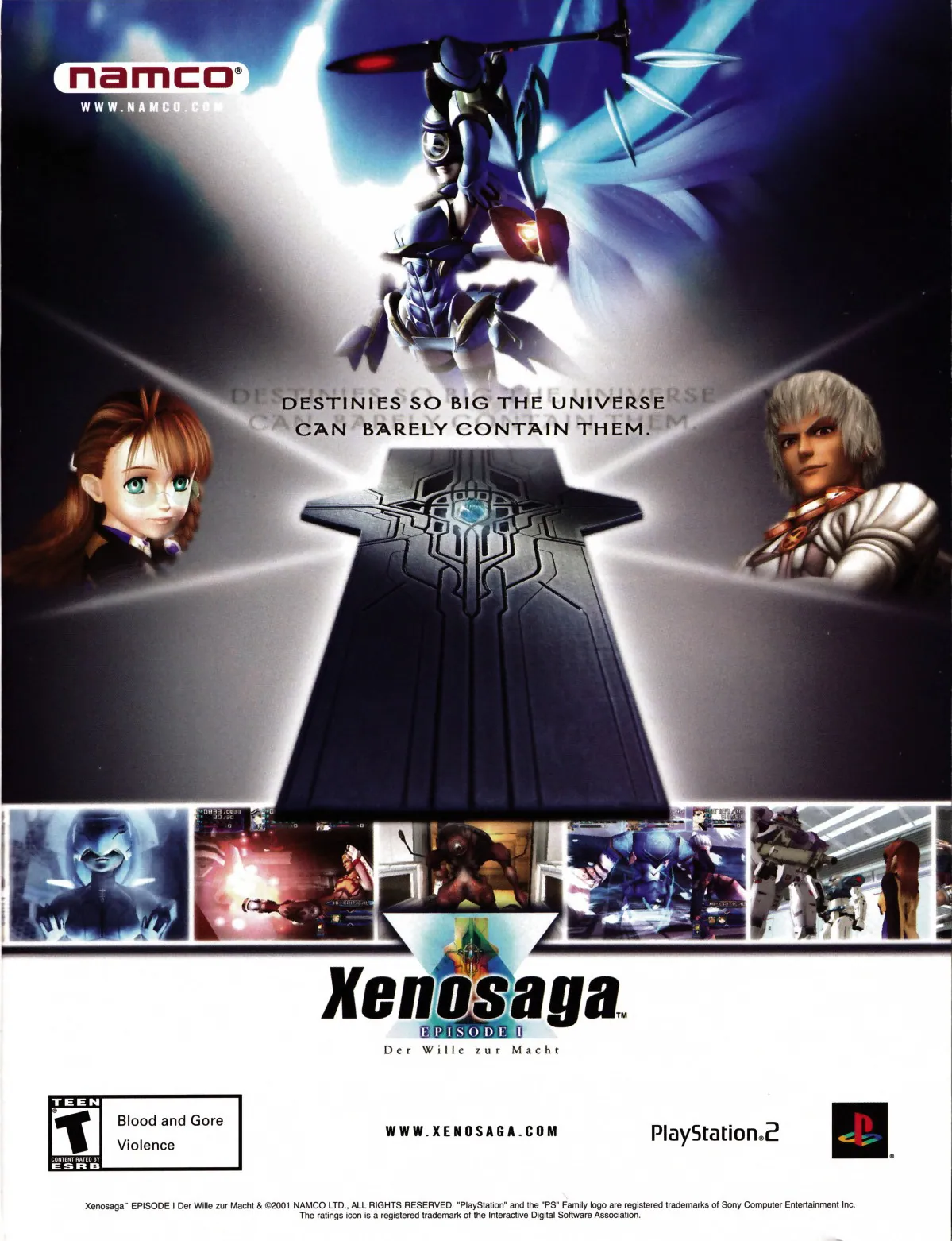 Anuncio de revista gringa de Xenosaga Episode I : Der Wille zur Macht