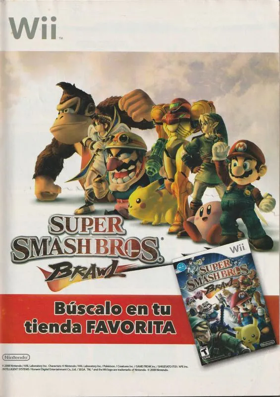 Anuncio en Club Nintendo de Super Smash Bros. Brawl