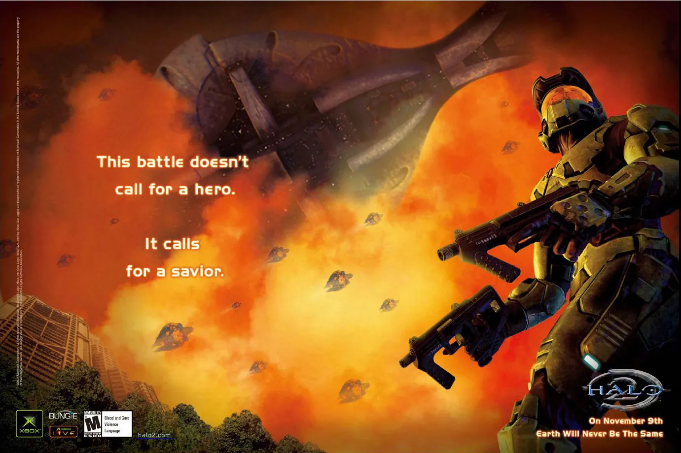 Un anuncio de revista gringa de Halo 2