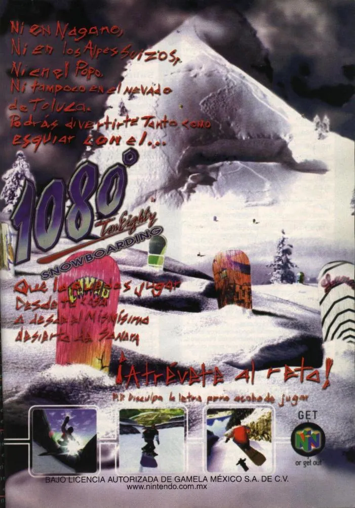 Anuncio en la revista Club Nintendo de 1080° Snowboarding