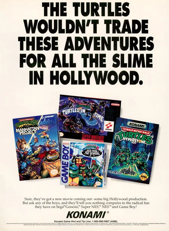 Anuncio americano de Teenage Mutant Ninja Turtles III: The Manhattan Project