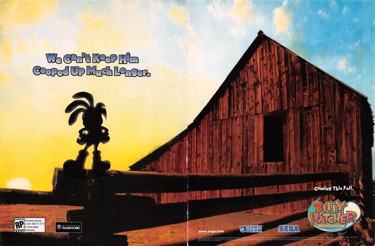 Anuncio de revista gringa de Billy Hatcher