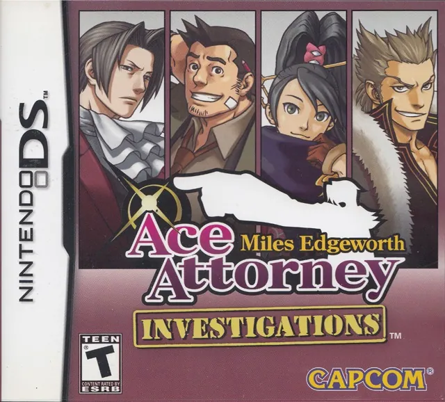 Portada americana de Ace Attorney Investigations: Miles Edgeworth