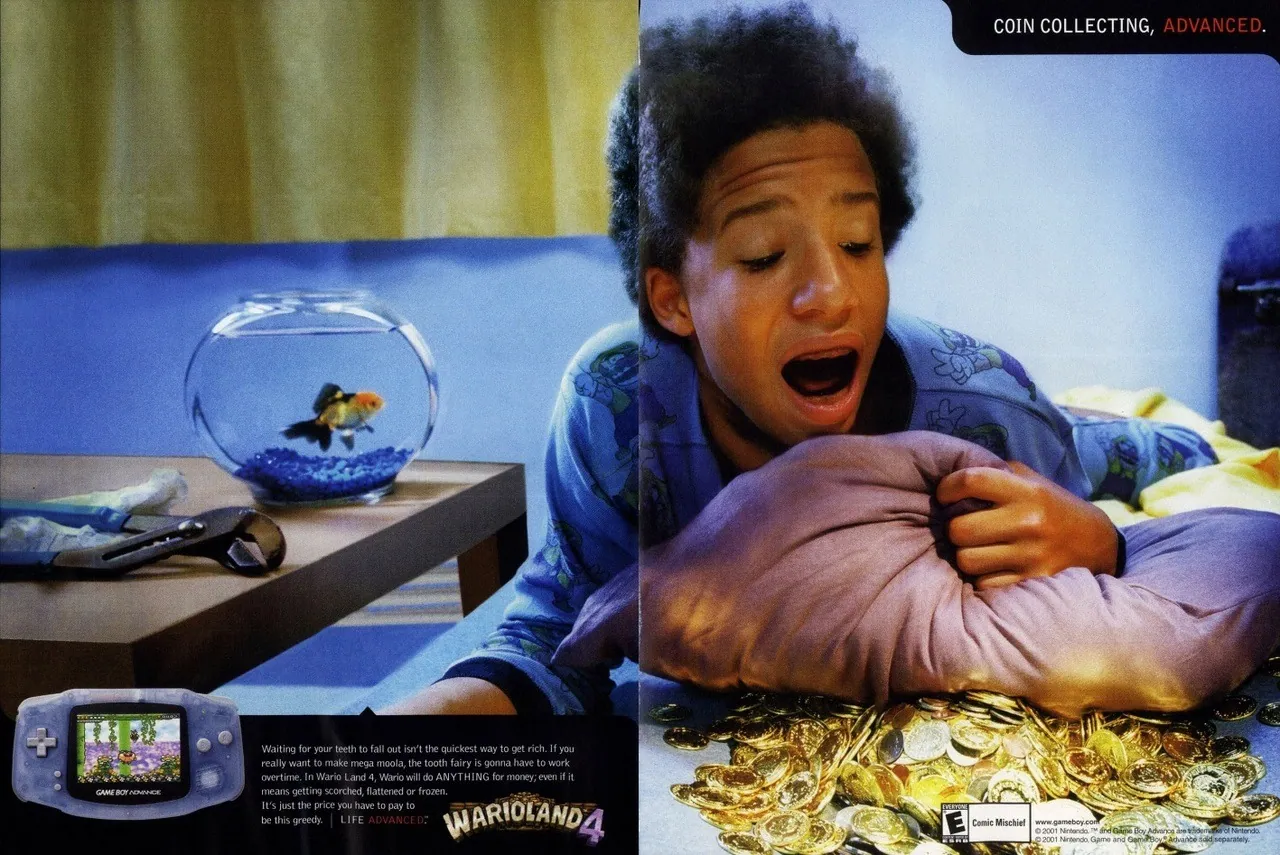 Anuncio de revista gringa del Wario Land 4