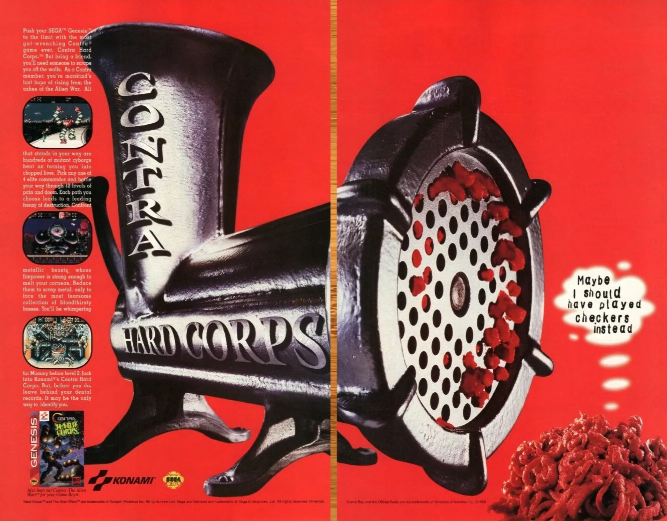 Anuncio de revista gringa de Contra Hard Corps