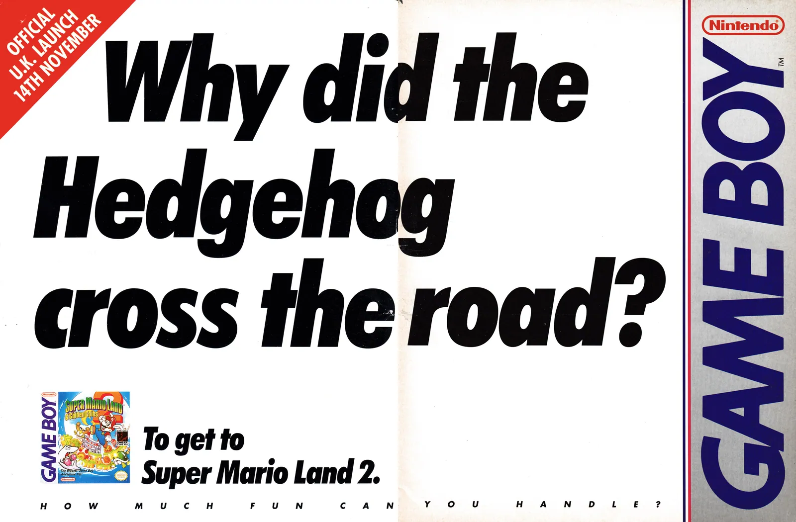 Anuncio británico de Super Mario Land 2