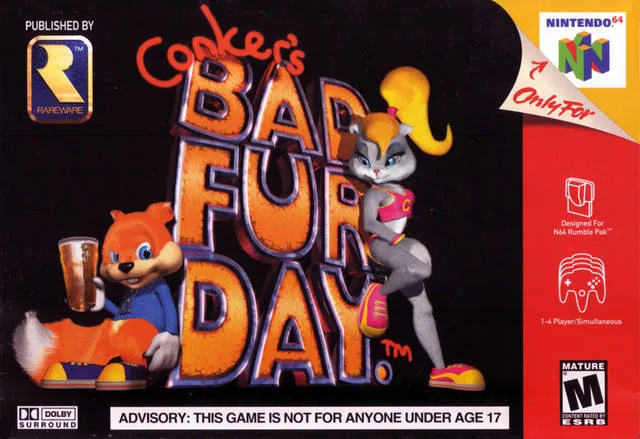 Portada americana de Conker’s Bad Fur Day