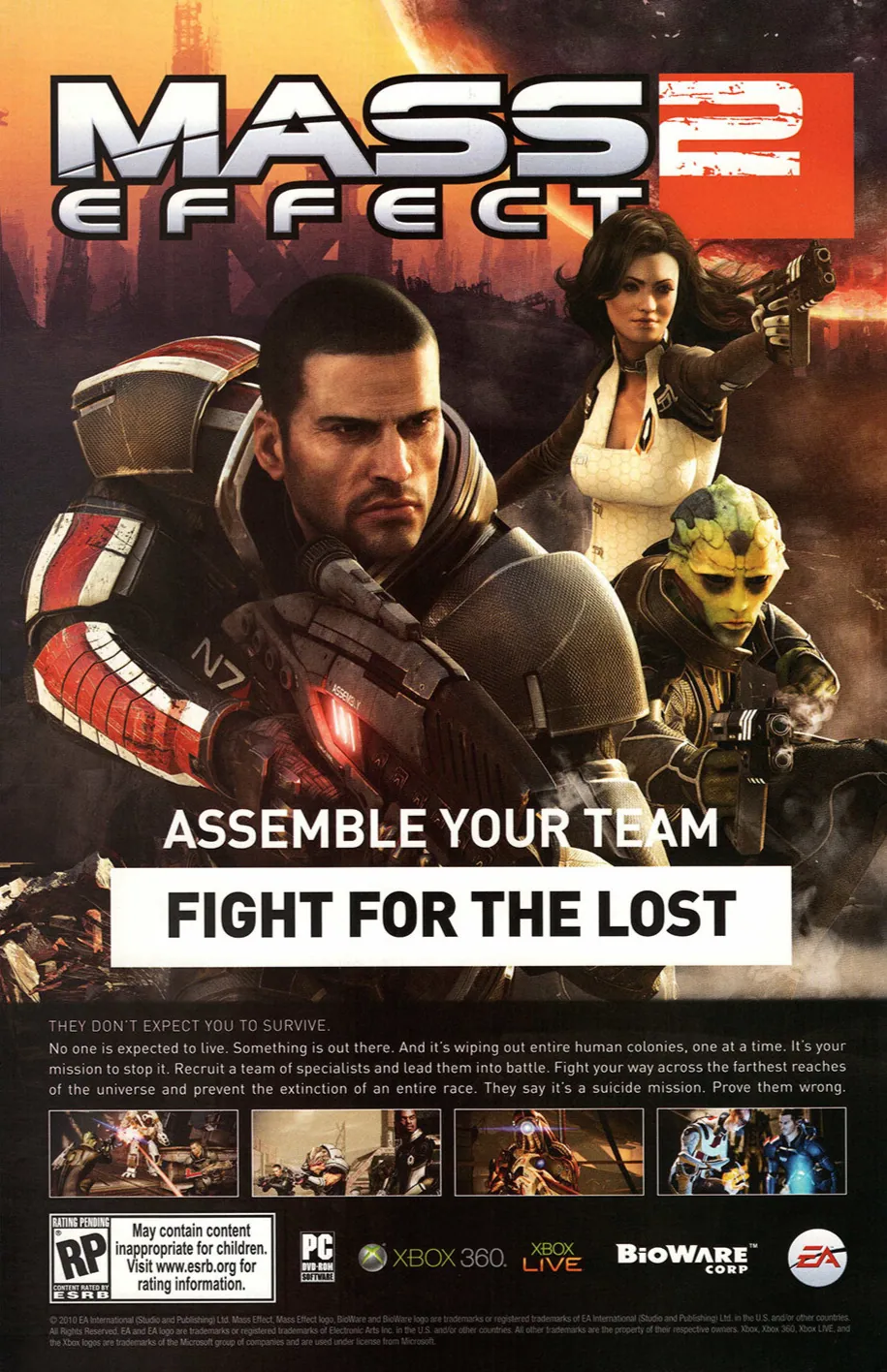 Anuncio de revista gringa de Mass Effect 2