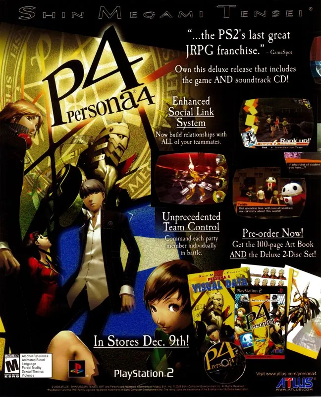 Anuncio de revista gringa de Persona 4
